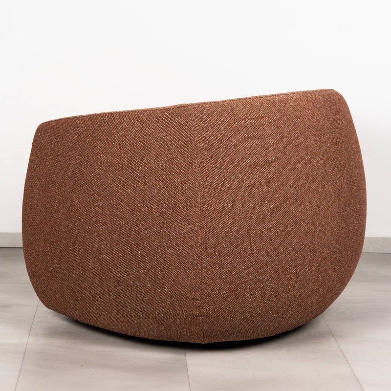 Nura Swivel Armchair Upholstered in Terracotta Fabric