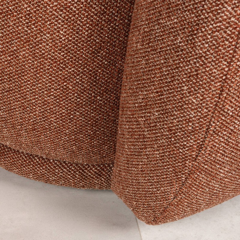 Nura Swivel Armchair Upholstered in Terracotta Fabric