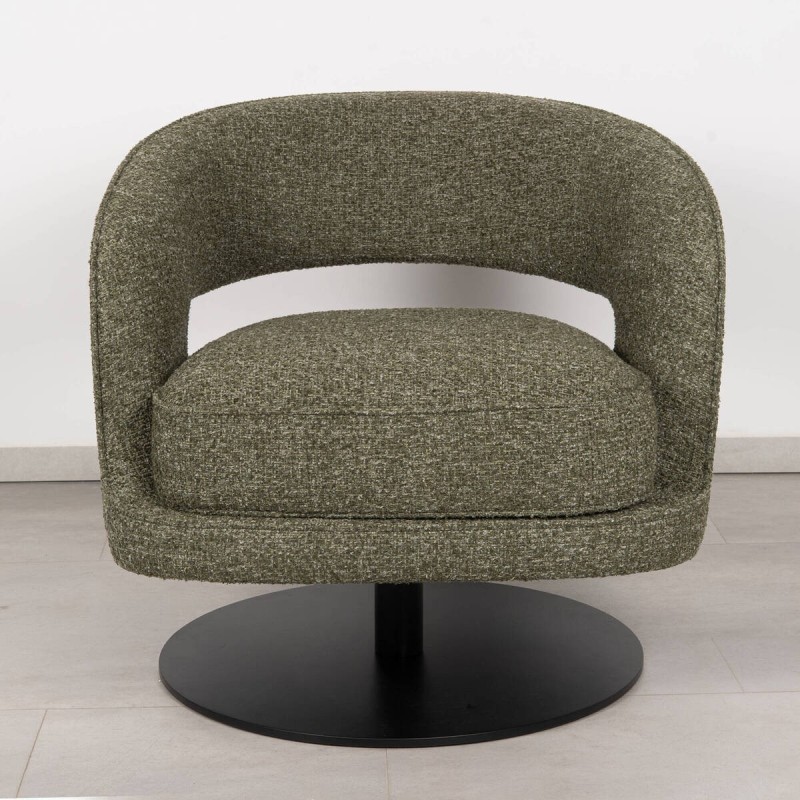 Sillón giratorio Vanto tapizado en tejido verde musgo