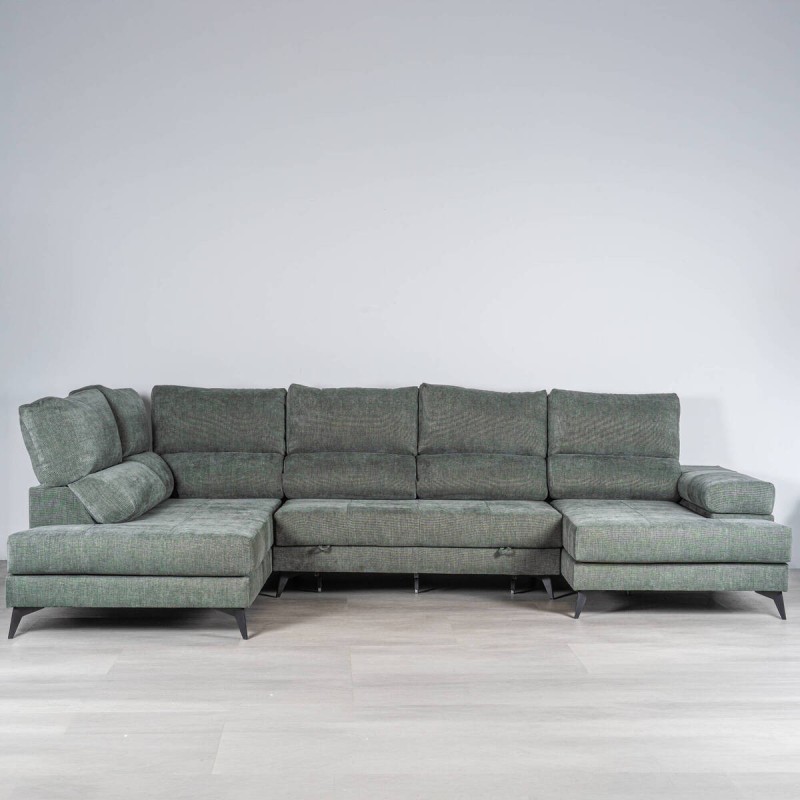 Sofá en U House verde 340 cm | Muebles Benítez
