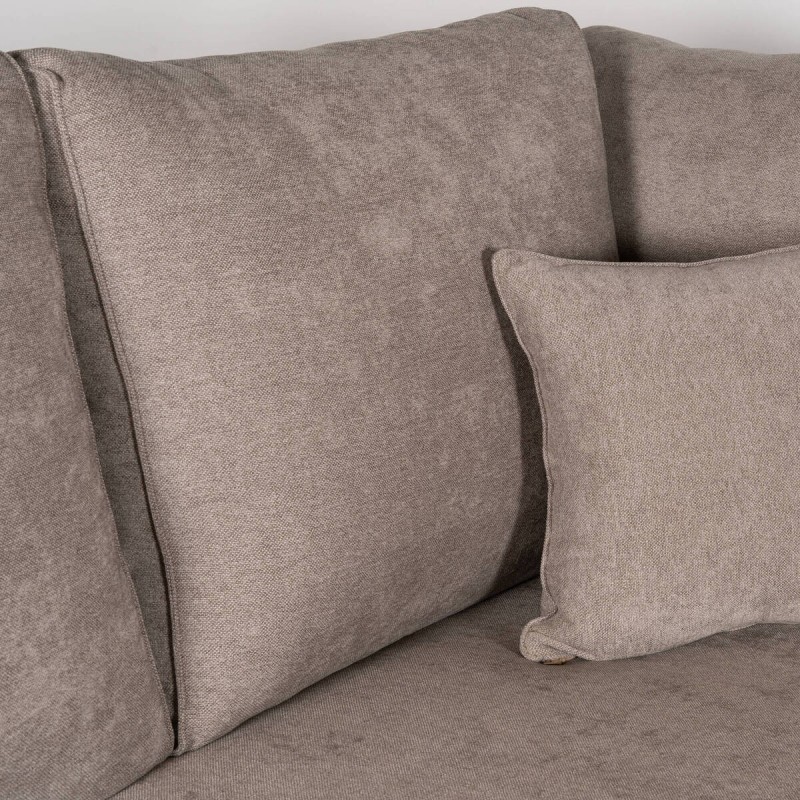 Mercury Sofa with Left-Hand Chaise Longue in Stone Beige Fabric, 310 cm