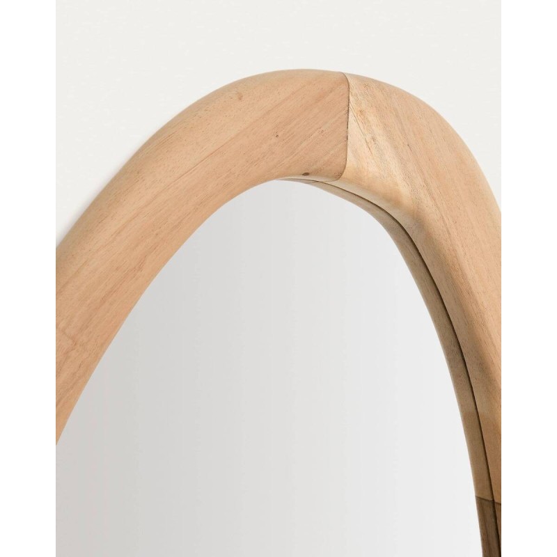 Selem mirror made of mungur wood with a natural finish, 60x107cm