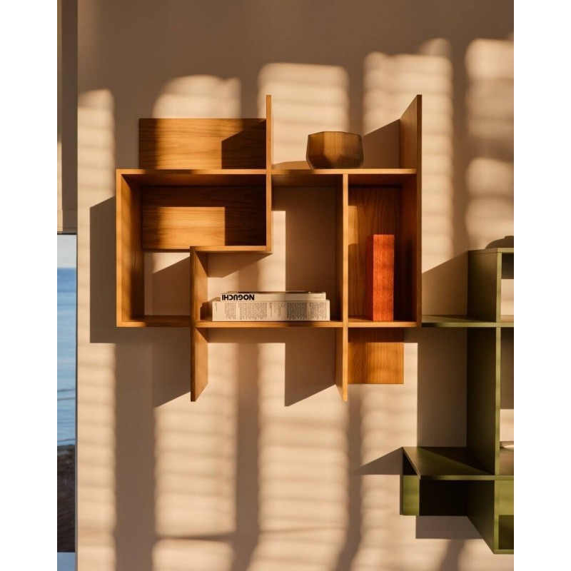 Estantería modular Ina de chapa de roble con acabado tono natural 80 x 80 cm FSC 100%