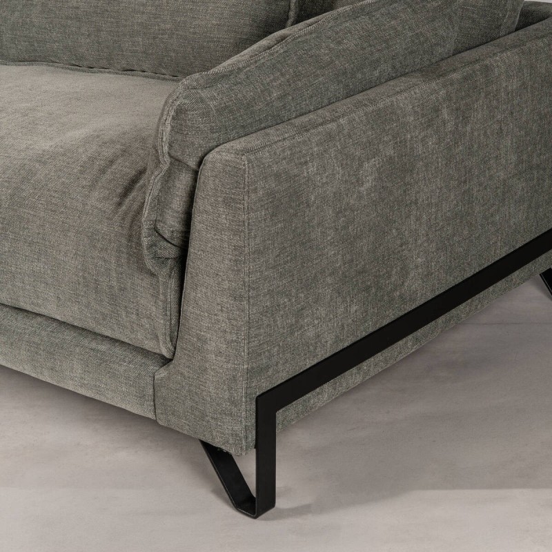 Sofá Nadine Verde Apagado con Patas Negras | Muebles Benítez
