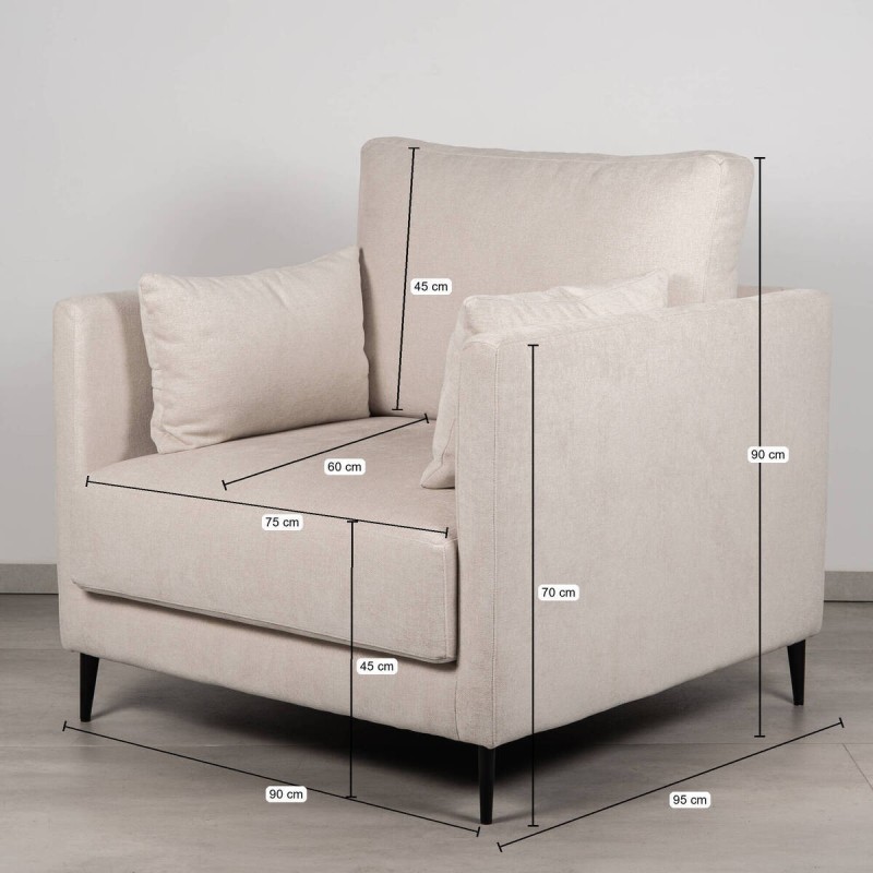Sillón Funny Tapizado Beige Claro | Muebles Benítez