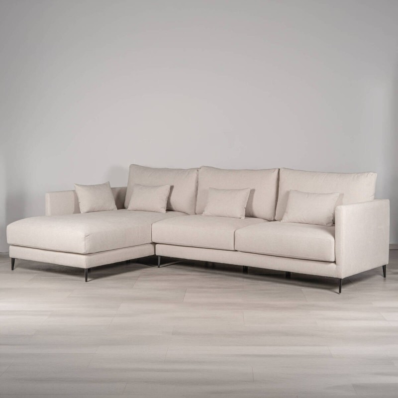 Sofá con Chaise Longue Funny Beige Claro | Muebles Benítez