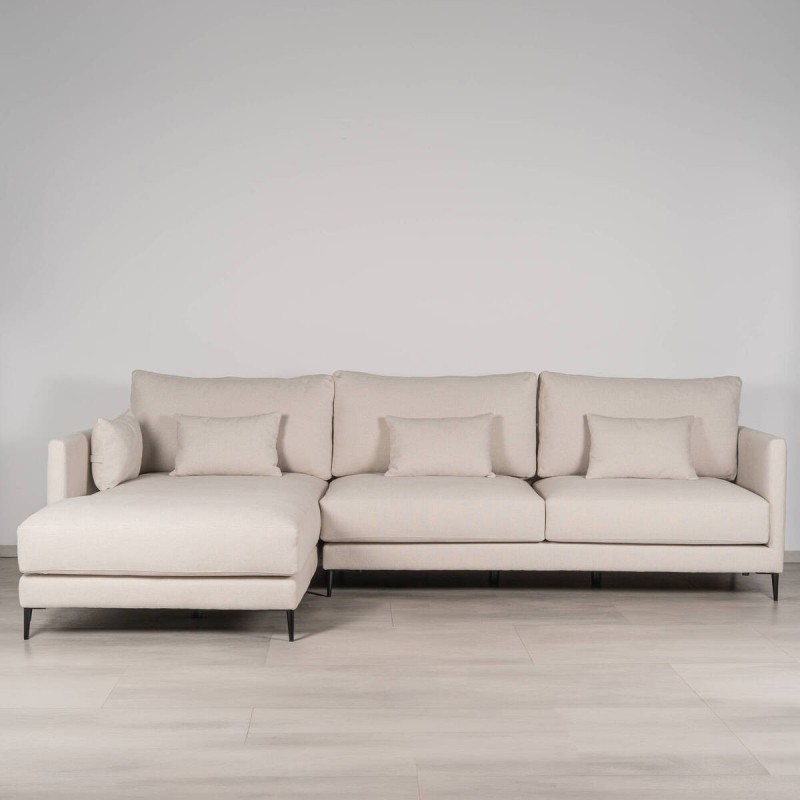 Sofá con Chaise Longue Funny Beige Claro | Muebles Benítez