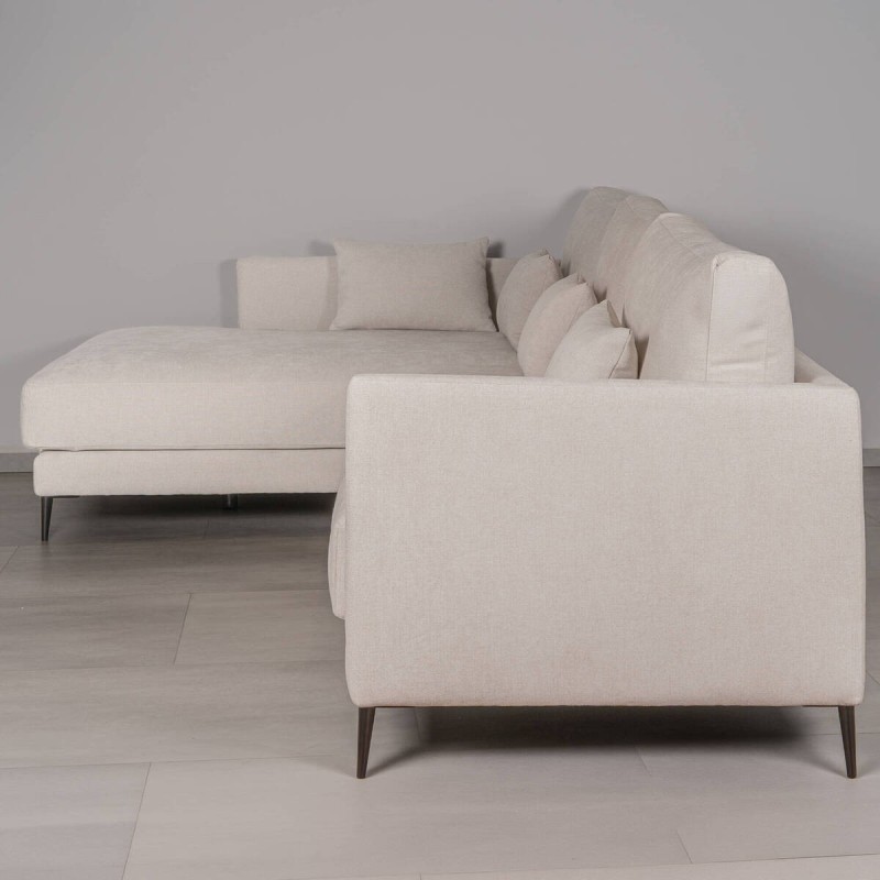 Sofá con Chaise Longue Funny Beige Claro | Muebles Benítez
