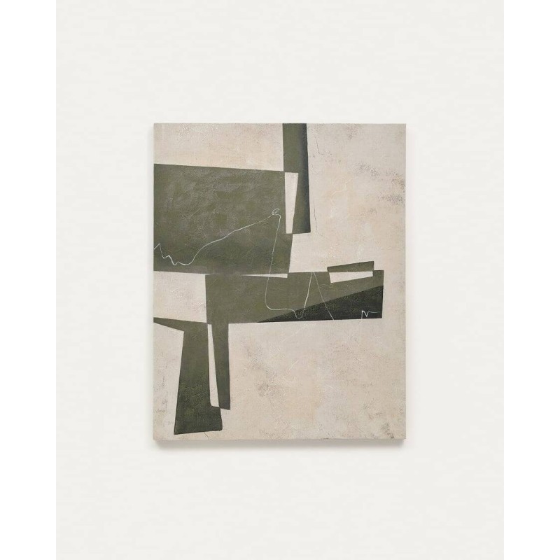 Cuadro lienzo abstracto Fida en tonos verdes 94x118 cm | Muebles Benítez