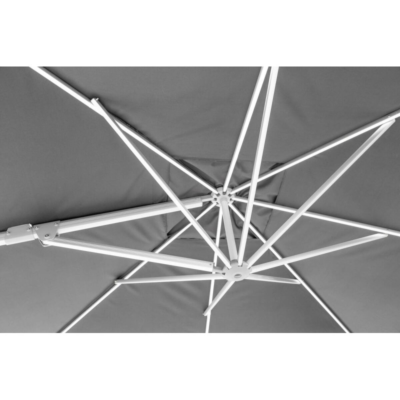 Parasol petrus 330x330cm plata tejido charcoal gris