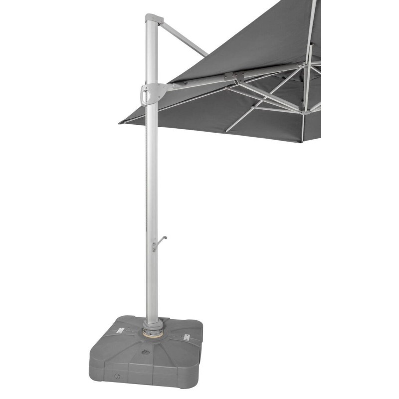 Parasol petrus 330x330cm plata tejido charcoal gris