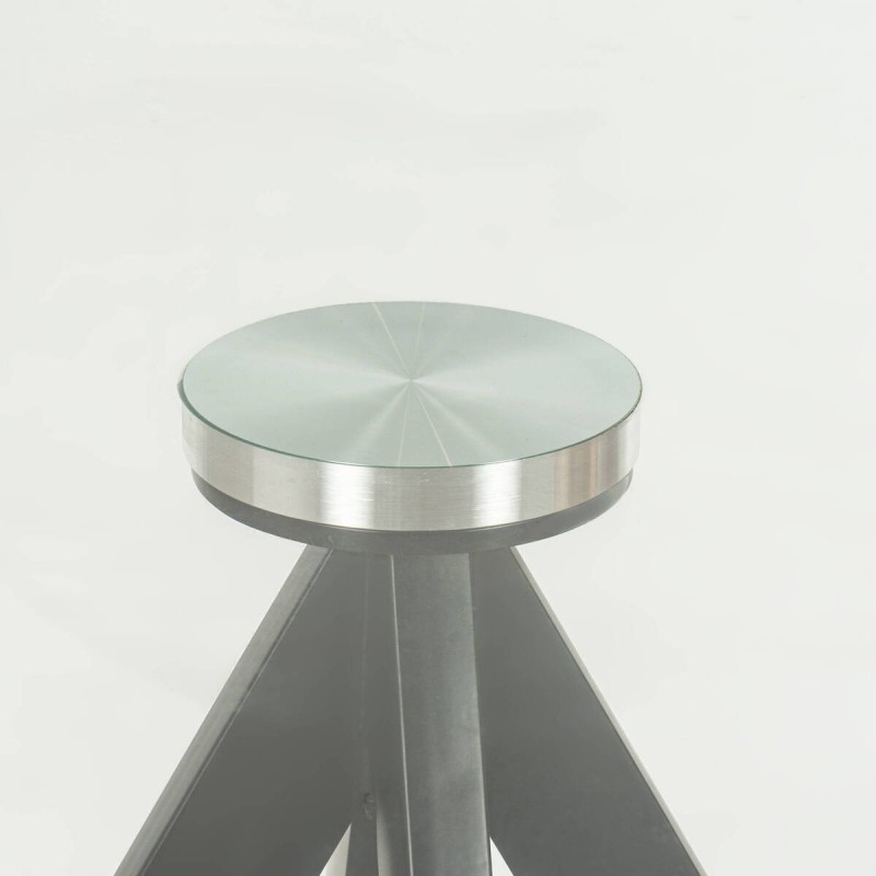 Mesa de comedor redonda en cristal y acero 120x75cm
