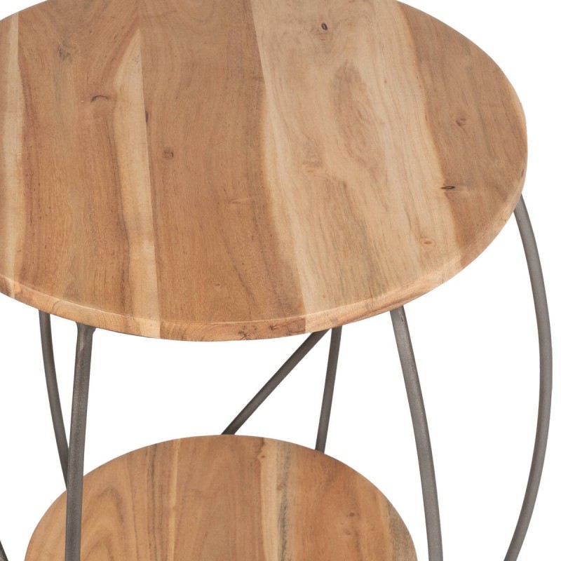 Mesa de rincón de acacia y hierro 40x60cm