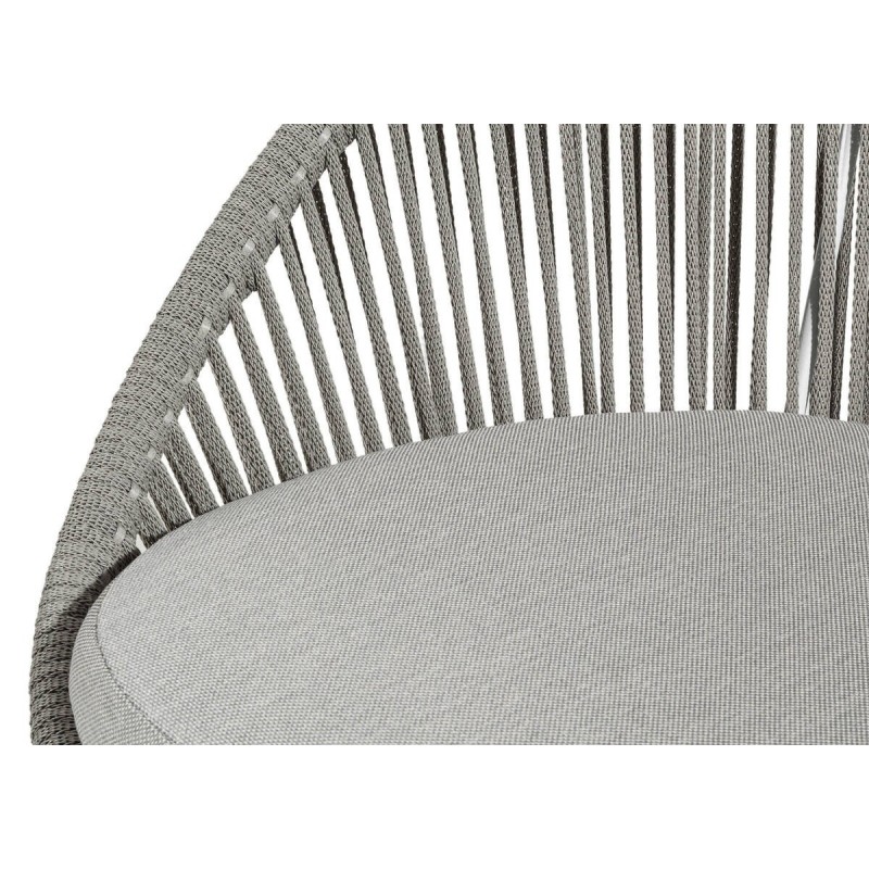 Silla curvy cojín gris respaldo cuerdas 72x66x85.5cm