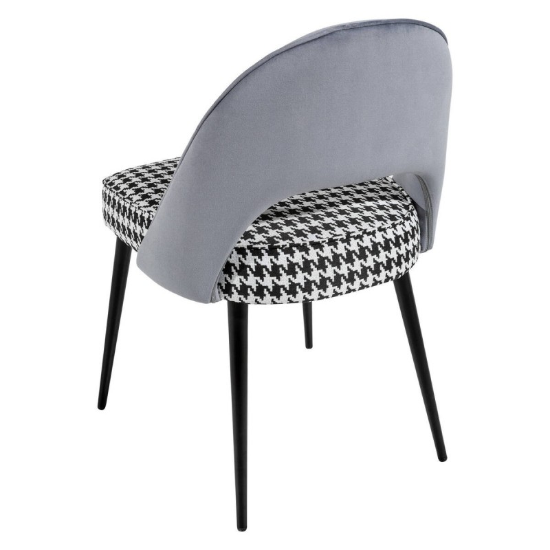 Silla asiento pata de gallo y respaldo azul 56x50x81cm