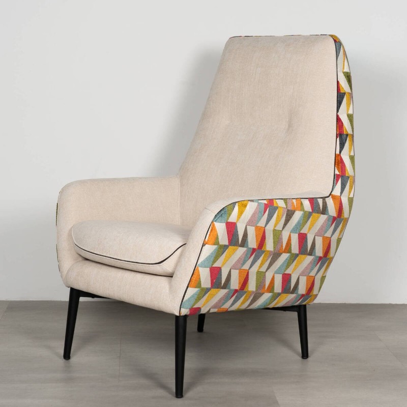 Sillón Catania Crema y Geométrico Multicolor | Muebles Benítez