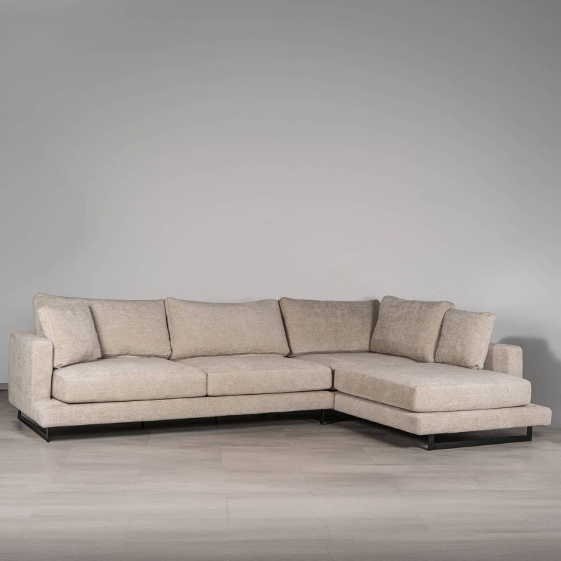 Queen Left-Hand Chaise Longue Sofa Sand Beige | Muebles Benítez