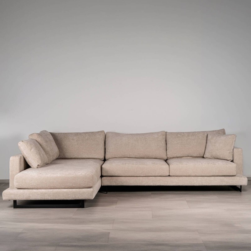Queen Left-Hand Chaise Longue Sofa Sand Beige | Muebles Benítez