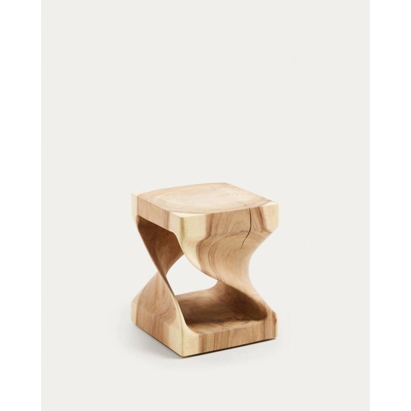 Mesa auxiliar hakon de madera maciza de mungur 30x30cm