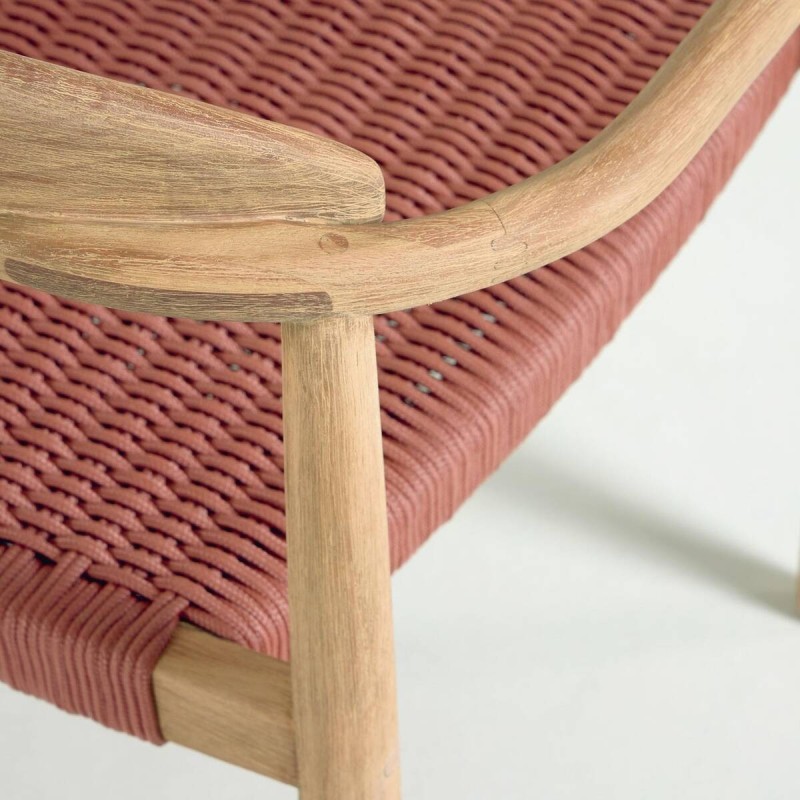 Silla nina madera maciza eucalipto y cuerda terracota