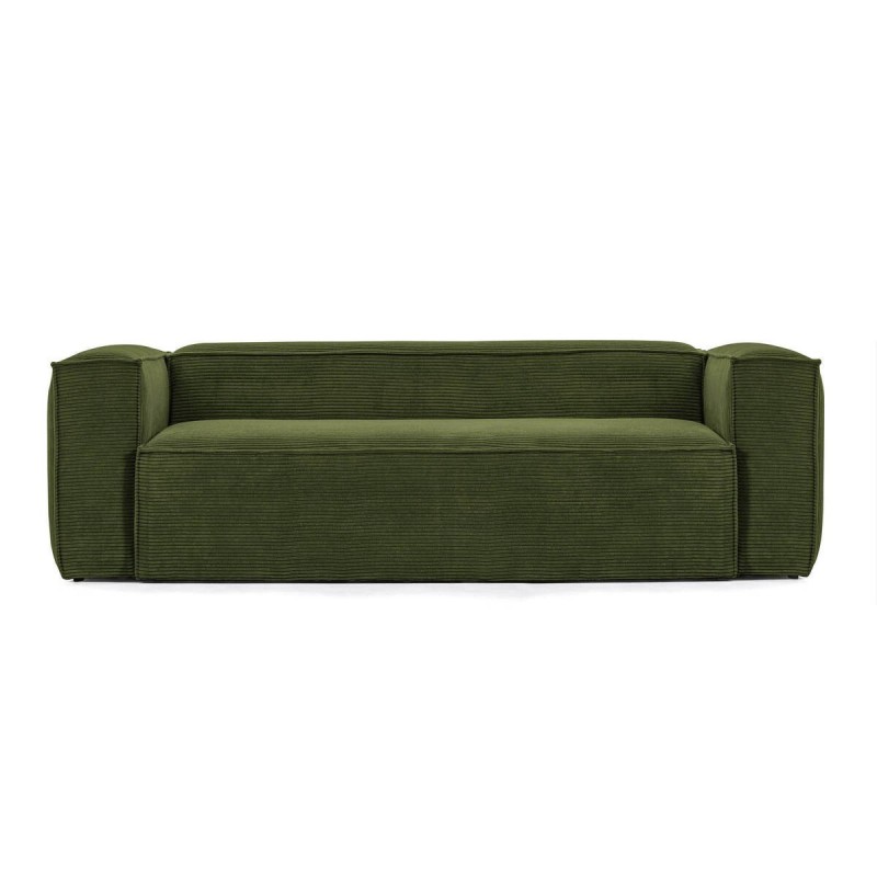 Sofá Blok 3 plazas chaise longue en pana verde 240 cm | FSC y OEKO-TEX