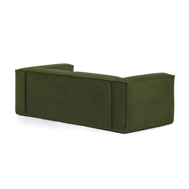 Sofá Blok 3 plazas chaise longue en pana verde 240 cm | FSC y OEKO-TEX
