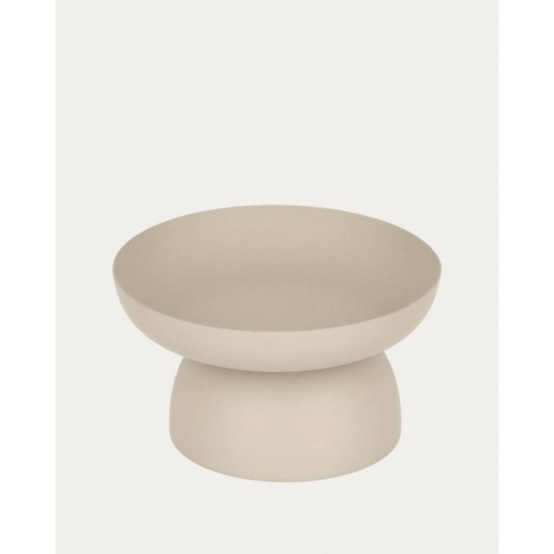 Bol decorativo de acero beige texturizado, estilo moderno y nórdico