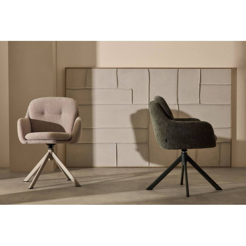 Silla giratoria beige Lexa · Estilo moderno e industrial