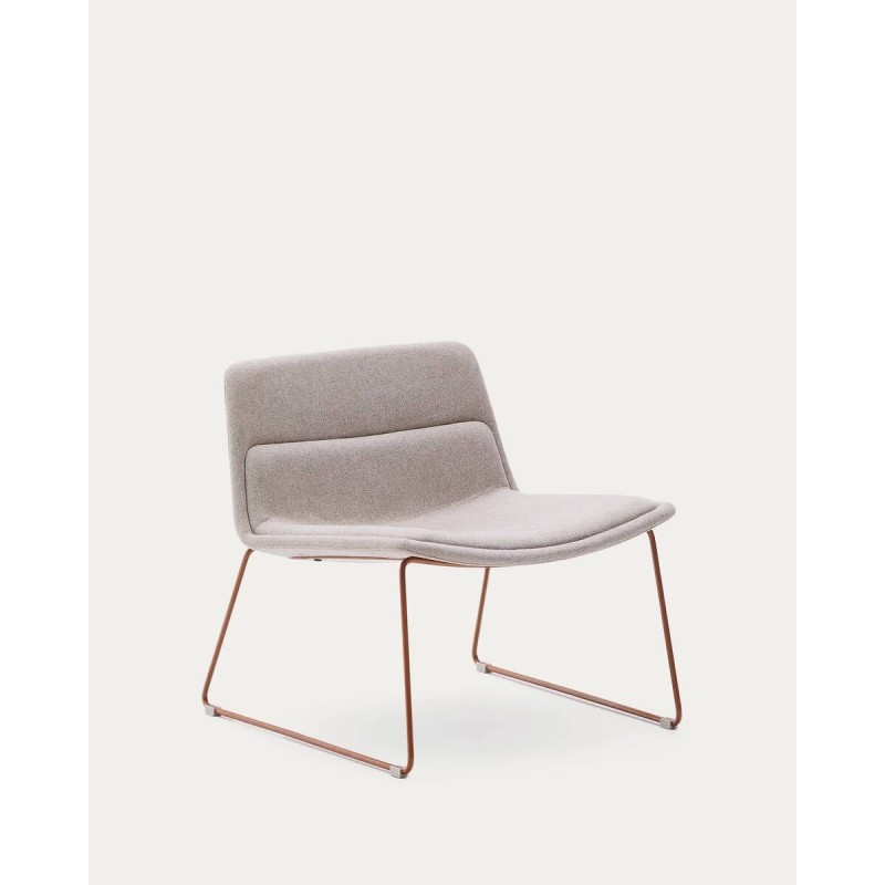 Butaca zahara beige y patas de acero acabado terracota 68x74x69cm