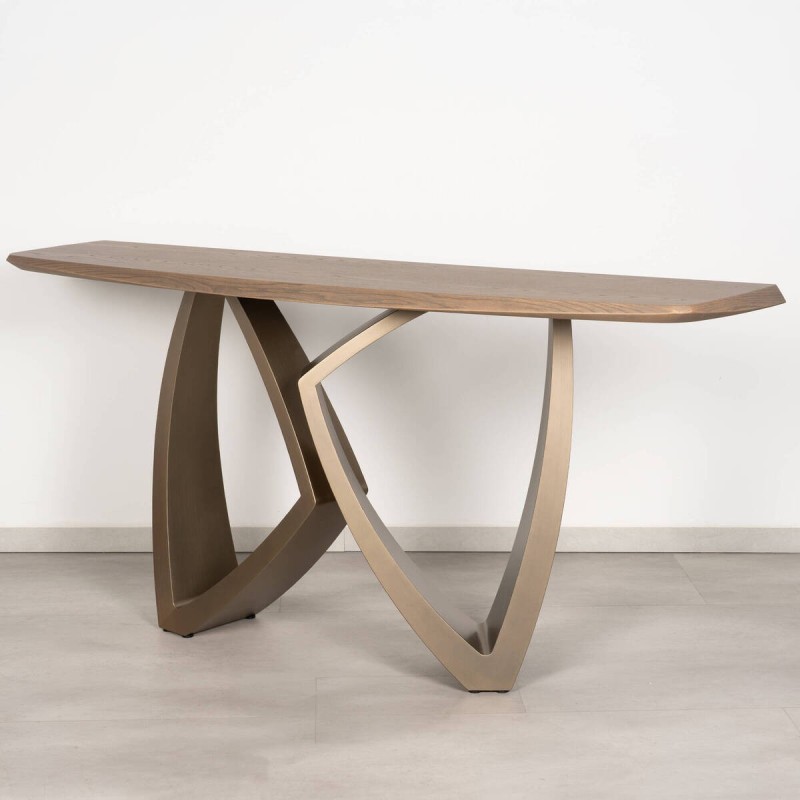 Consola Ezaro de Olmo y Metal Dorado | Muebles Benítez