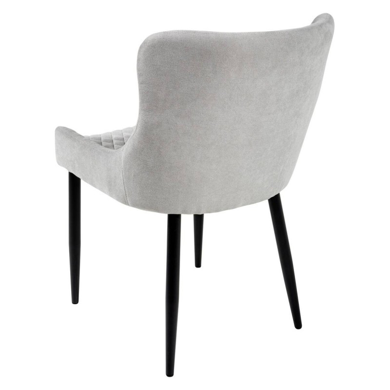 Silla comedor aura tapizado gris claro - patas metálicas negras 52x60x82cm