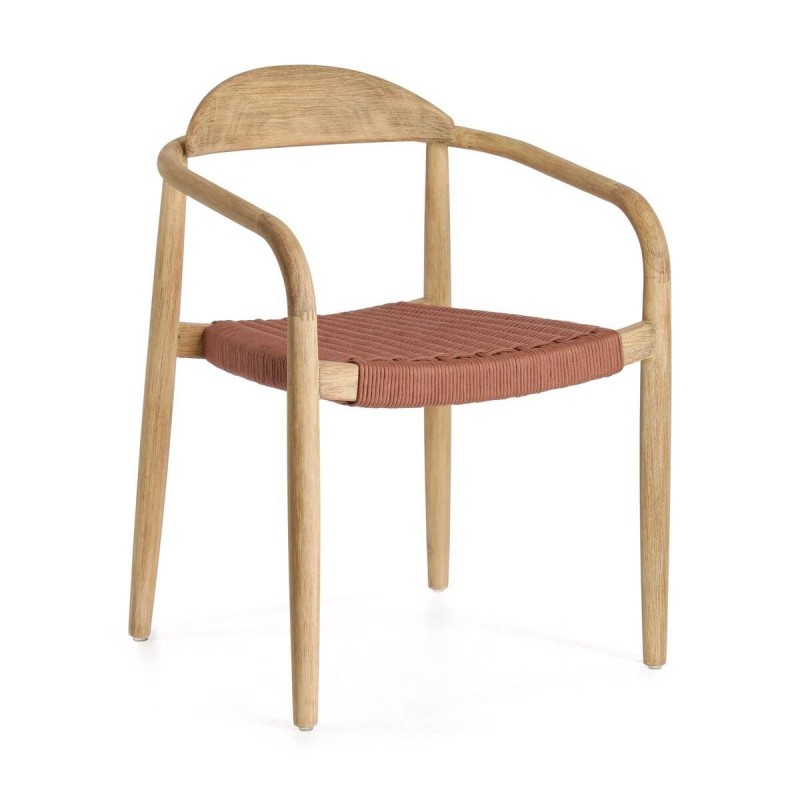 Silla nina madera maciza eucalipto y cuerda terracota