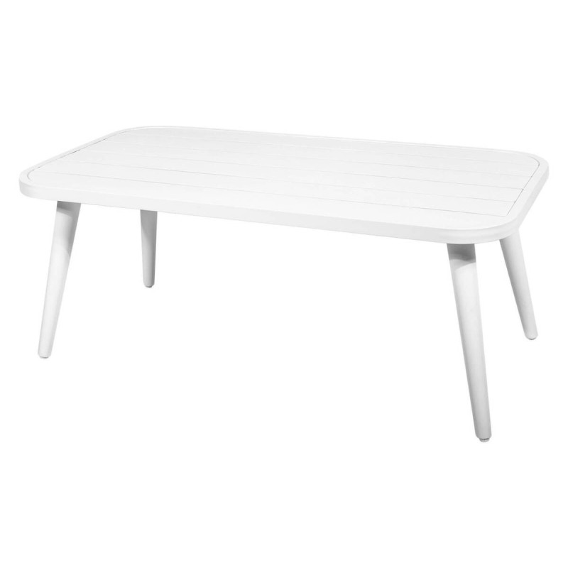 Mesa de centro exterior aluminio blanco helena 110x56x43cm