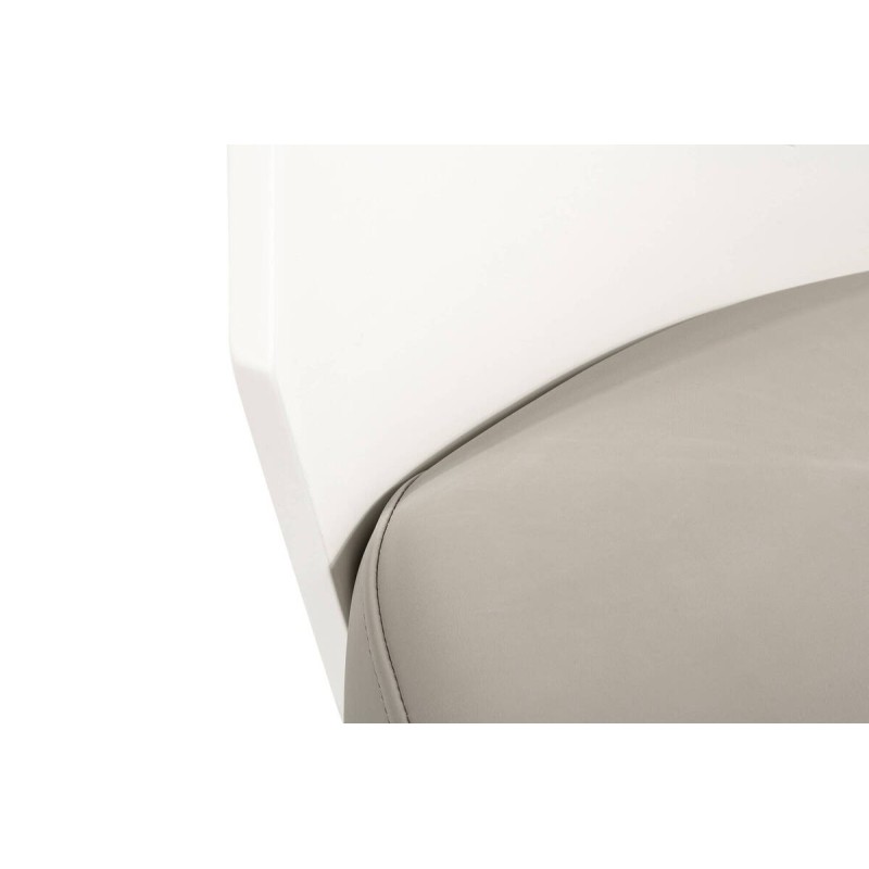 Silla respaldo blanco asiento tapizado taupe