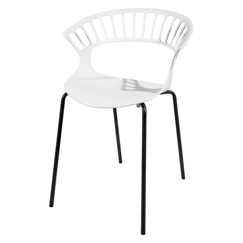 Silla tiara blanca patas antracita 58x58x80cm