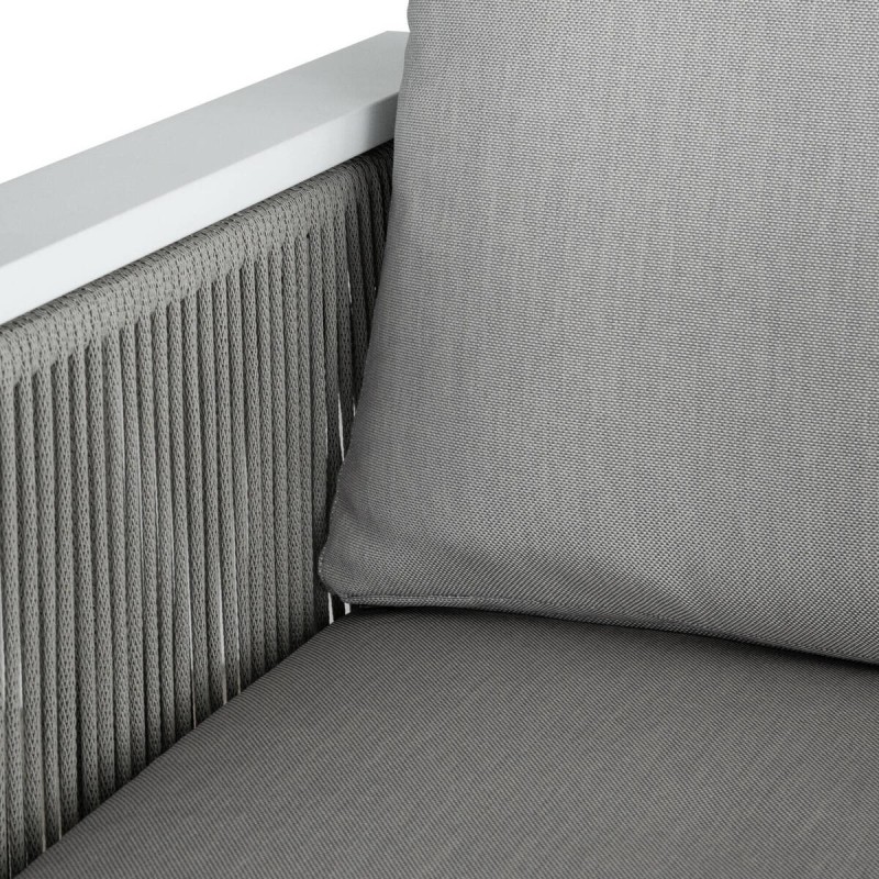 Sillón aluminio blanco tejido gris claro 73.5x92.5x84.5cm