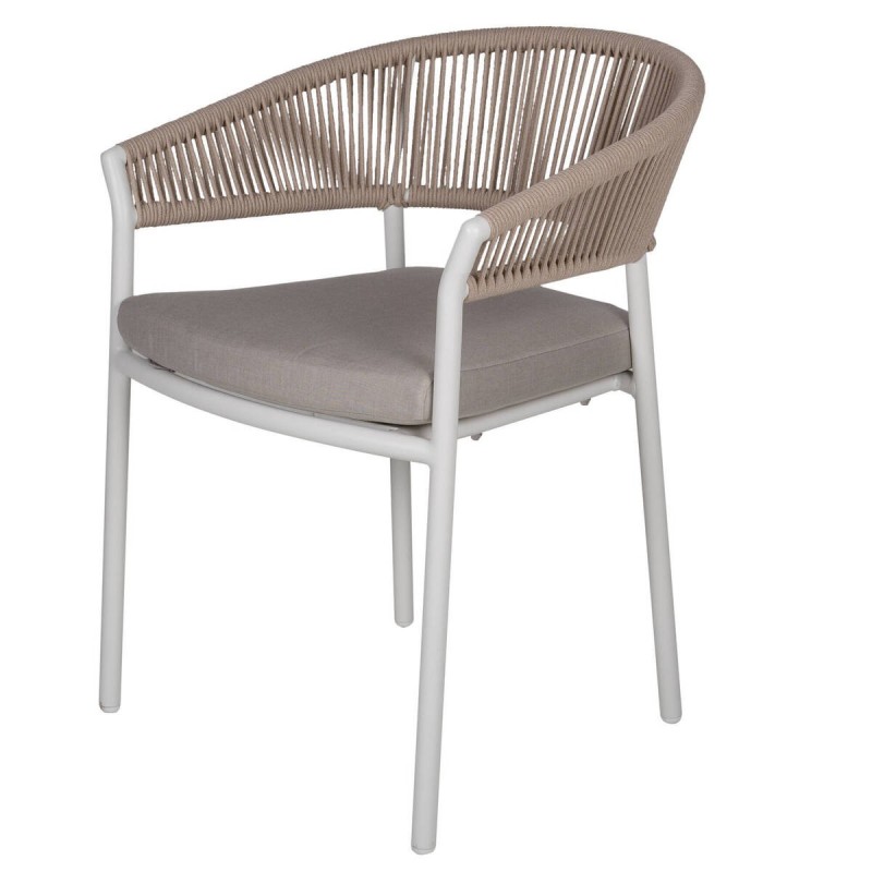 Silla de exterior mata de cuerda y aluminio 54x78x76cm