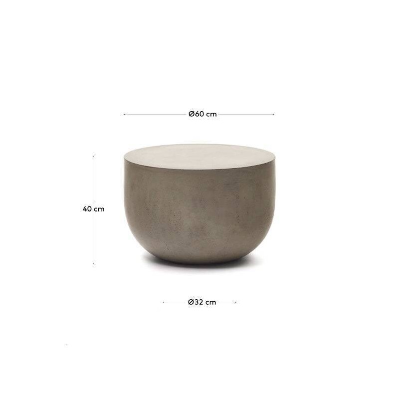 Mesa de centro redonda garbet de cemento 60x40cm