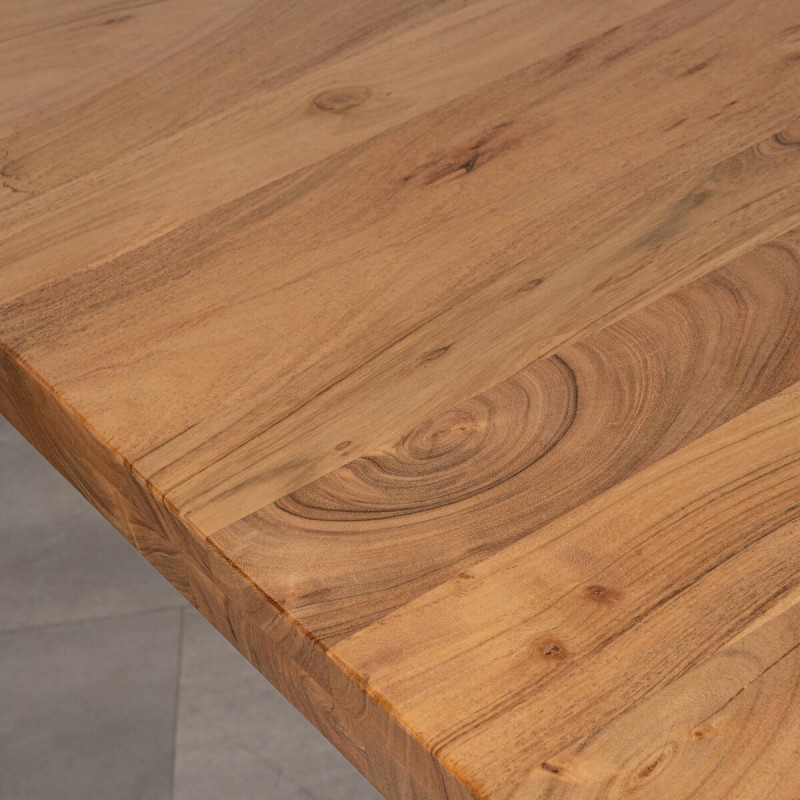 Mesa de comedor Quercus de acacia con canto orgánico 200x100 cm | Muebles Benítez