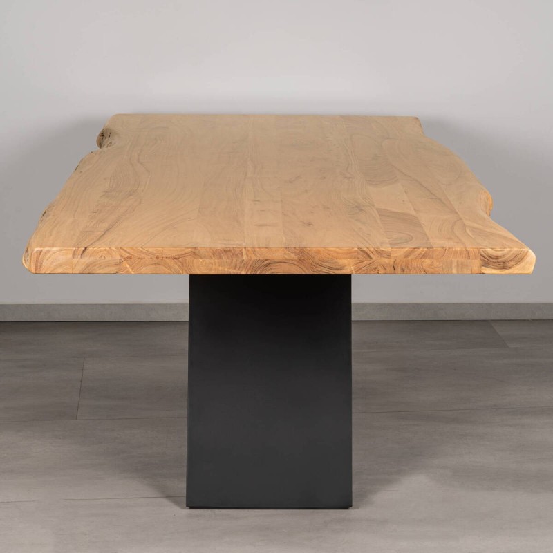 Mesa de comedor Quercus de acacia con canto orgánico 200x100 cm | Muebles Benítez