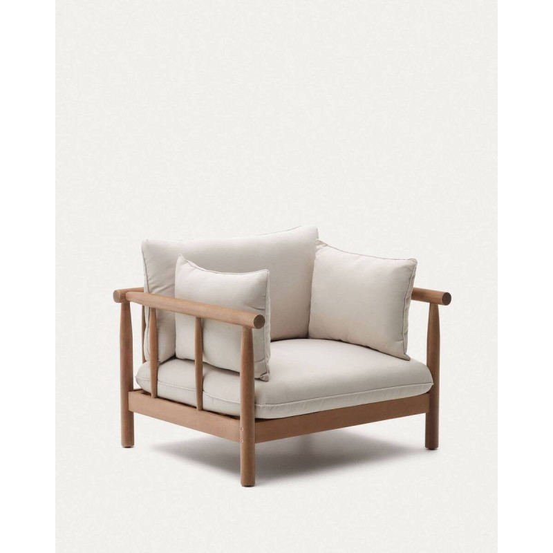 Sillón sacova de madera de eucalipto 105x90x66cm