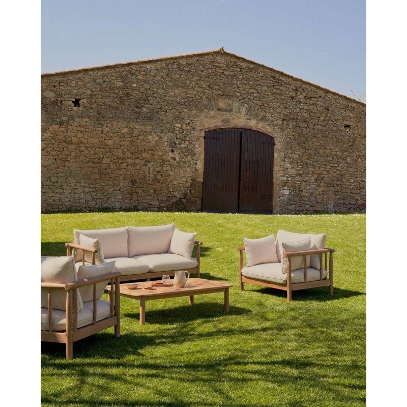 Sillón sacova de madera de eucalipto 105x90x66cm