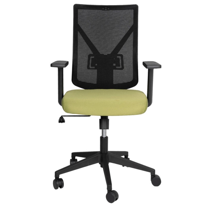 Silla de oficina nylon negro asiento verde lima 59x55x125cm