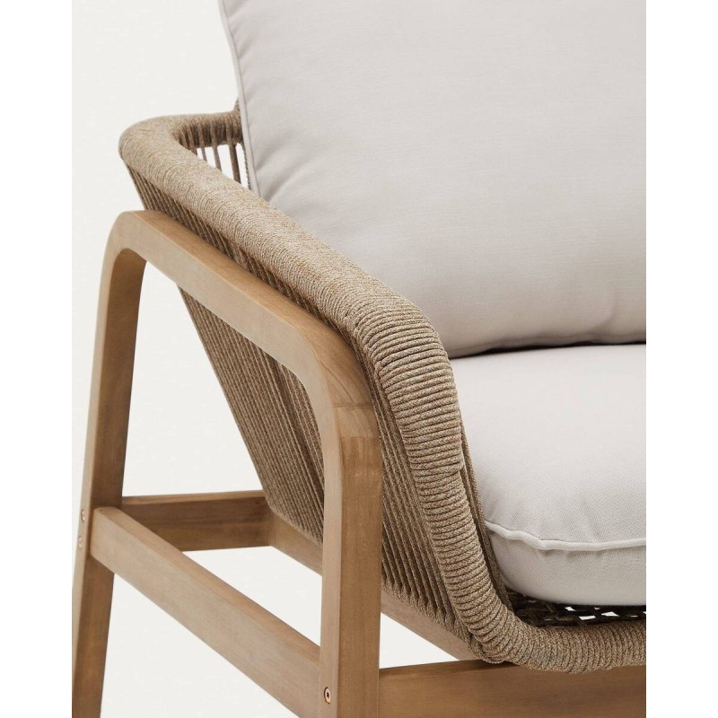 Set vellana sofá 3 plazas, 2 sillones y mesa de centro madera maciza acacia
