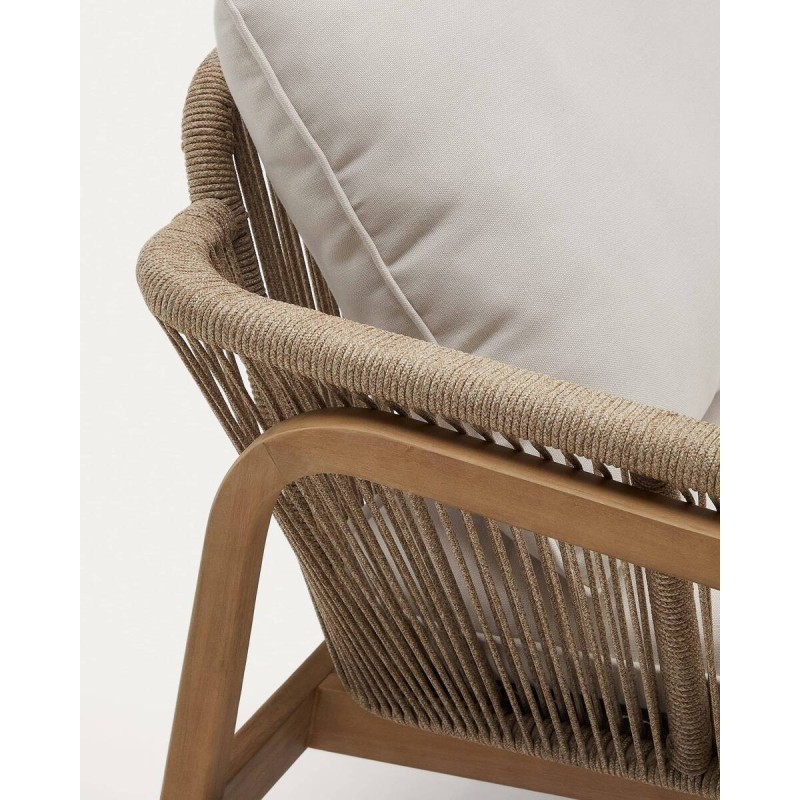 Set vellana sofá 3 plazas, 2 sillones y mesa de centro madera maciza acacia
