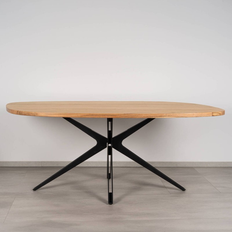 Mesa de comedor Arvona ovalada de acacia natural 190x100 cm | Muebles Benítez