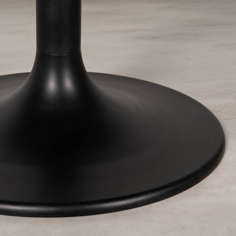 Mesa de comedor Altea de mármol negro con base tulipa de hierro 120 cm | Muebles Benítez