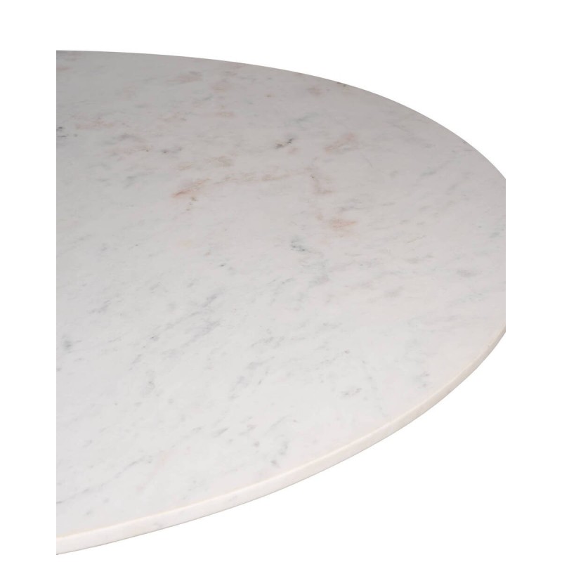 Mesa de comedor redonda altea de mármol blanco y base de metal negro 120x76cm