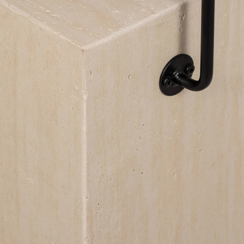 Mesa auxiliar bran de microcemento y nogal 50x54cm