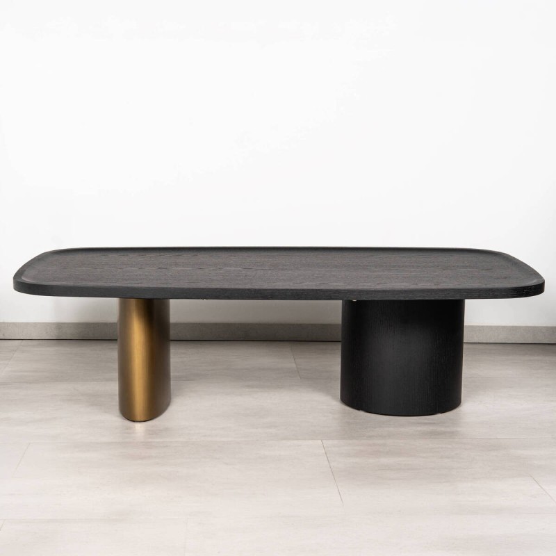 Mesa de centro Ombra de Roble Negro y Latón Cepillado 140x75 cm | Muebles Benítez
